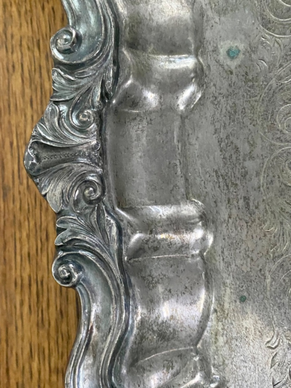 Vintage Silver Plate Tray. Ornate Platter, Legs and Handles. Very Good Condition - Picture 6 of 10